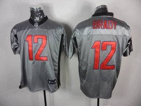 Wholesale Cheap Patriots #12 Tom Brady Grey Shadow Stitched NFL Jersey