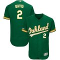 Wholesale Cheap Men's Oakland Athletics #2 Khris Davis Majestic Kelly Green Alternate Flex Base Authentic Collection Player Jersey