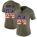 Wholesale Cheap Nike Eagles #84 Greg Ward Jr. Olive/USA Flag Women's Stitched NFL Limited 2017 Salute To Service Jersey