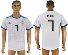 Wholesale Cheap Russia #7 Poloz Away Soccer Country Jersey