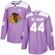 Wholesale Cheap Adidas Blackhawks #44 Calvin De Haan Purple Authentic Fights Cancer Stitched NHL Jersey
