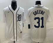 Cheap Men's Detroit Tigers #31 Riley Greene White Cool Base Stitched Jersey