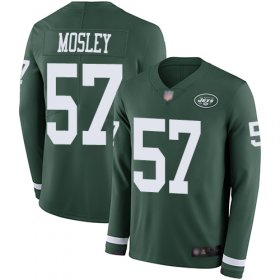 Wholesale Cheap Nike Jets #57 C.J. Mosley Green Team Color Men\'s Stitched NFL Limited Therma Long Sleeve Jersey