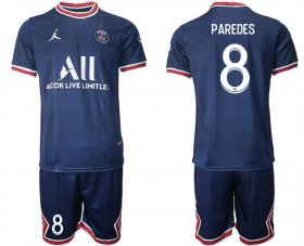 Wholesale Cheap Men 2021-2022 Club Paris Saint-Germain home blue 8 Soccer Jersey