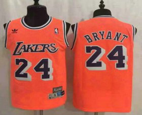 Wholesale Cheap Men\'s Los Angeles Lakers #24 Kobe Bryant Orange Hardwood Classics Soul Swingman Throwback Jersey