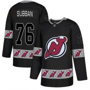 Wholesale Cheap Adidas Devils #76 P.K. Subban Black Authentic Team Logo Fashion Stitched NHL Jersey
