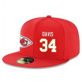 Wholesale Cheap Kansas City Chiefs #34 Knile Davis Snapback Cap NFL Player Red with White Number Stitched Hat