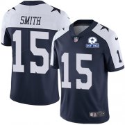 Wholesale Cheap Nike Cowboys #15 Devin Smith Navy Blue Thanksgiving Men's Stitched With Established In 1960 Patch NFL Vapor Untouchable Limited Throwback Jersey