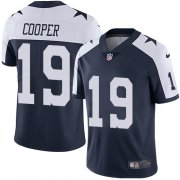Wholesale Cheap Nike Cowboys #19 Amari Cooper Navy Blue Thanksgiving Youth Stitched NFL Vapor Untouchable Limited Throwback Jersey