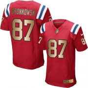 Wholesale Cheap Nike Patriots #87 Rob Gronkowski Red Alternate Men's Stitched NFL Elite Gold Jersey