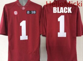 Wholesale Cheap Men\'s Alabama Crimson Tide #1 Chris Black Red 2016 BCS patch College Football Nike Limited Jersey