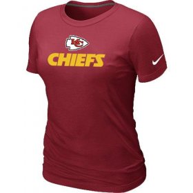 Wholesale Cheap Women\'s Nike Kansas City Chiefs Authentic Logo T-Shirt Red