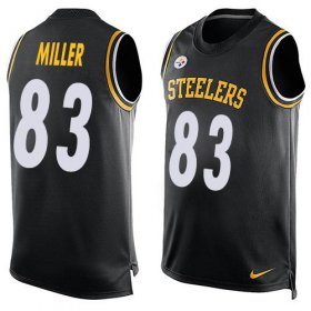 Wholesale Cheap Nike Steelers #83 Heath Miller Black Team Color Men\'s Stitched NFL Limited Tank Top Jersey
