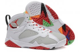 Wholesale Cheap Air Jordan 7 GS hare Shoes White/grey-red