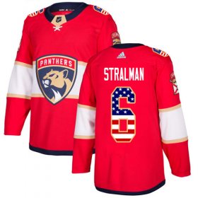 Wholesale Cheap Adidas Panthers #6 Anton Stralman Red Home Authentic USA Flag Stitched Youth NHL Jersey