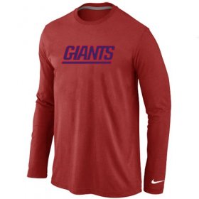 Wholesale Cheap Nike New York Giants Authentic Logo Long Sleeve T-Shirt Red