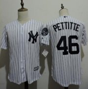 Wholesale Cheap Yankees #46 Andy Pettitte White Strip New Cool Base Stitched MLB Jersey