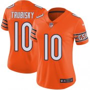 Wholesale Cheap Nike Bears #10 Mitchell Trubisky Orange Women's Stitched NFL Limited Rush Jersey