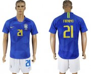 Wholesale Cheap Brazil #21 Firmino Away Soccer Country Jersey