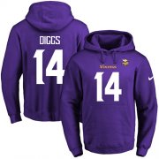 Wholesale Cheap Nike Vikings #14 Stefon Diggs Purple Name & Number Pullover NFL Hoodie