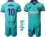 Wholesale Cheap Barcelona #10 Messi Third Kid Soccer Club Jersey