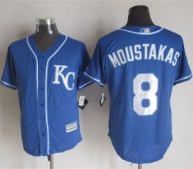 Wholesale Cheap Royals #8 Mike Moustakas Blue Alternate 2 New Cool Base Stitched MLB Jersey