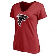 Wholesale Cheap Women's Atlanta Falcons Pro Line Primary Team Logo Slim Fit T-Shirt Red