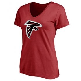Wholesale Cheap Women\'s Atlanta Falcons Pro Line Primary Team Logo Slim Fit T-Shirt Red