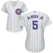 Wholesale Cheap Cubs #5 Albert Almora Jr. White(Blue Strip) Home Women's Stitched MLB Jersey