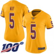 Wholesale Cheap Nike Redskins #5 Tress Way Gold Women's Stitched NFL Limited Rush 100th Season Jersey