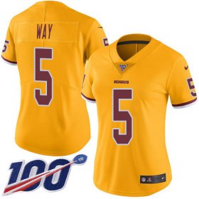 Wholesale Cheap Nike Redskins #5 Tress Way Gold Women\'s Stitched NFL Limited Rush 100th Season Jersey