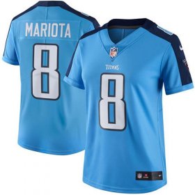 Wholesale Cheap Nike Titans #8 Marcus Mariota Light Blue Women\'s Stitched NFL Limited Rush Jersey