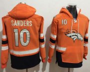 Wholesale Cheap Nike Broncos #10 Emmanuel Sanders Orange/Navy Blue Name & Number Pullover NFL Hoodie