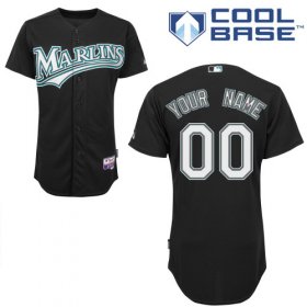 Wholesale Cheap Marlins Personalized Authentic Black MLB Jersey (S-3XL)