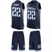 Wholesale Cheap Nike Titans #22 Derrick Henry Navy Blue Team Color Men's Stitched NFL Limited Tank Top Suit Jersey