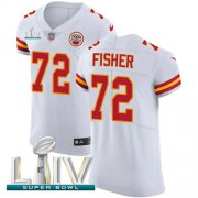 Wholesale Cheap Nike Chiefs #72 Eric Fisher White Super Bowl LIV 2020 Men's Stitched NFL New Elite Jersey