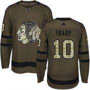 Wholesale Cheap Adidas Blackhawks #10 Patrick Sharp Green Salute to Service Stitched NHL Jersey