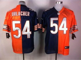 Wholesale Cheap Nike Bears #54 Brian Urlacher Navy Blue/Orange Men\'s Stitched NFL Elite Split Jersey