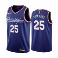 Wholesale Cheap Nike 76ers #25 Ben Simmons Navy 2019-20 City Edition Swingman NBA Jersey