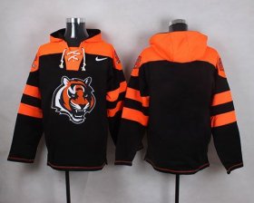 Wholesale Cheap Nike Bengals Blank Black Player Pullover NFL Hoodie