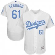 Wholesale Cheap Dodgers #61 Alex Verdugo White Flexbase Authentic Collection Father's Day Stitched MLB Jersey