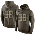 Wholesale Cheap NFL Men's Nike Carolina Panthers #88 Greg Olsen Stitched Green Olive Salute To Service KO Performance Hoodie