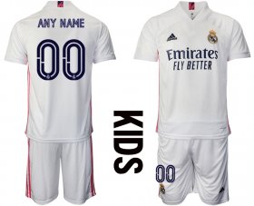 Wholesale Cheap Youth 2020-2021 club Real Madrid home customized white Soccer Jerseys
