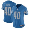 Wholesale Cheap Nike Lions #40 Jarrad Davis Light Blue Team Color Women's Stitched NFL Vapor Untouchable Limited Jersey