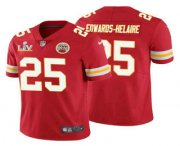 Wholesale Cheap Men's Kansas City Chiefs #25 Clyde Edwards-Helaire Red 2021 Super Bowl LV Vapor Untouchable Stitched Nike Limited NFL Jersey