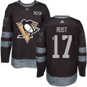 Wholesale Cheap Adidas Penguins #17 Bryan Rust Black 1917-2017 100th Anniversary Stitched NHL Jersey