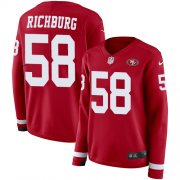 Wholesale Cheap Nike 49ers #58 Weston Richburg Red Team Color Women's Stitched NFL Limited Therma Long Sleeve Jersey