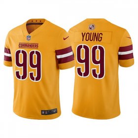 Wholesale Cheap Men\'s Washington Commanders #99 Chase Young Gold Vapor Untouchable Stitched Football Jersey