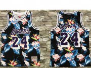 Wholesale Cheap Men's Los Angeles Lakers #24 Kobe Bryant Ness Floral Fashion Hardwood Classics Soul Swingman Throwback Jersey