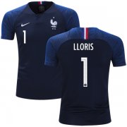 Wholesale Cheap France #1 Lloris Home Kid Soccer Country Jersey